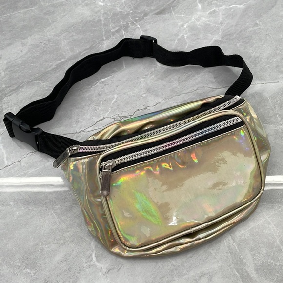 Holographic Fanny Pack Belt Bag For Concerts, Festivals, Raves, Summer - Picture 1 of 10